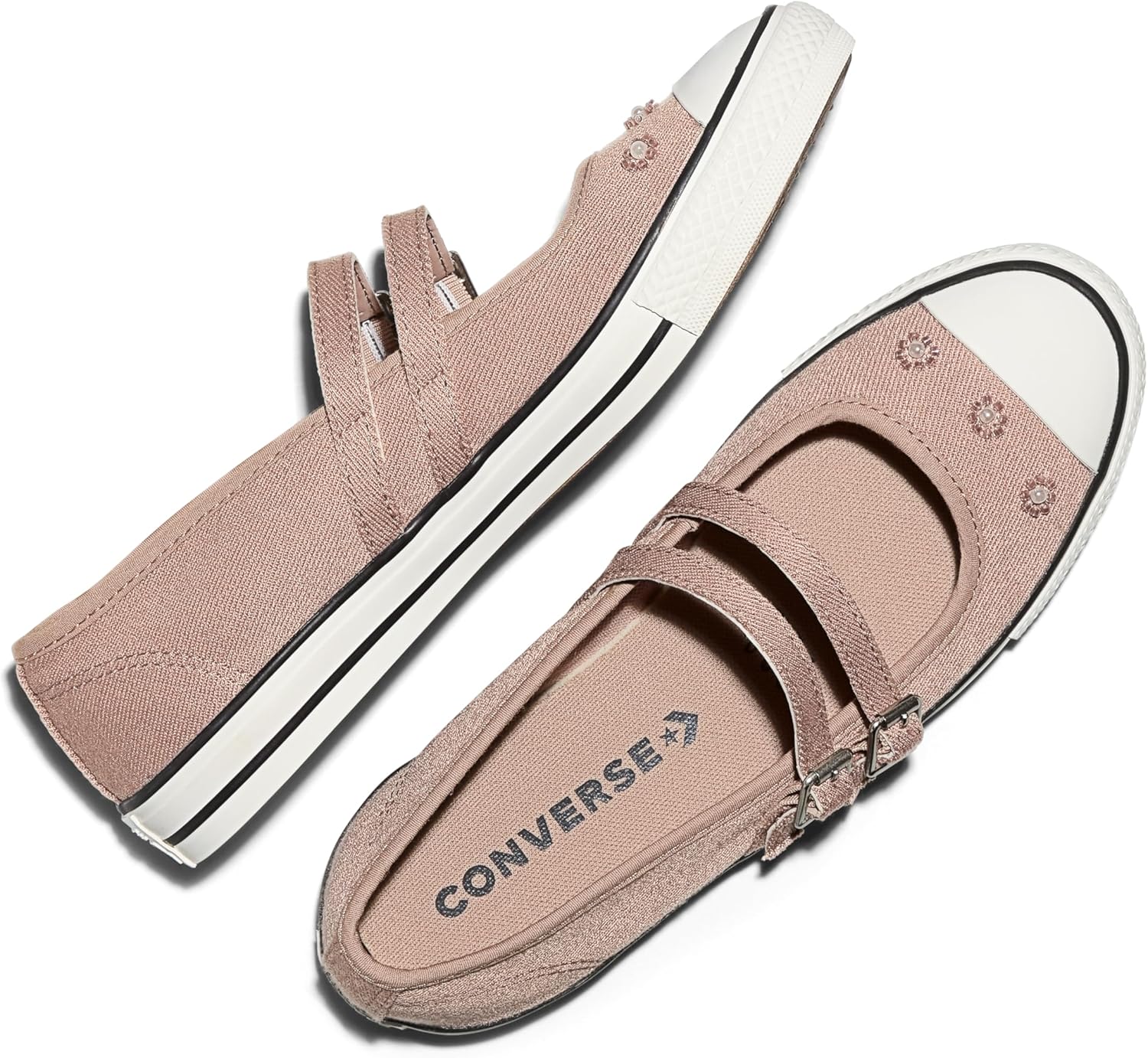 Converse Women's Chuck Taylor All Star Dainty Mary Jane Beads Low Top Sneaker