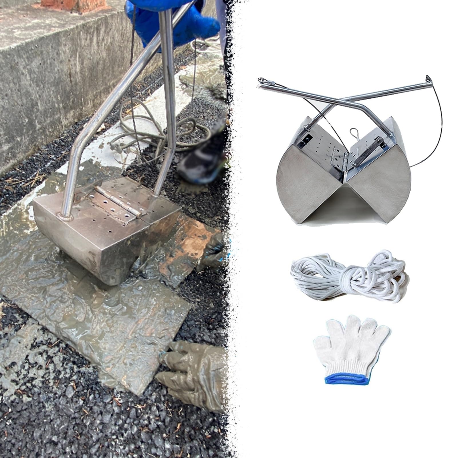 CMYUN Portable Sediment Sludge Sampler, 3L/ 5L Grab-Type Bottom Mud Sampling Kit, Rivers/Lakes/Reservoirs/Deep Water Mud Dredge Sampler, Stainless Steel(Capacity 5L)