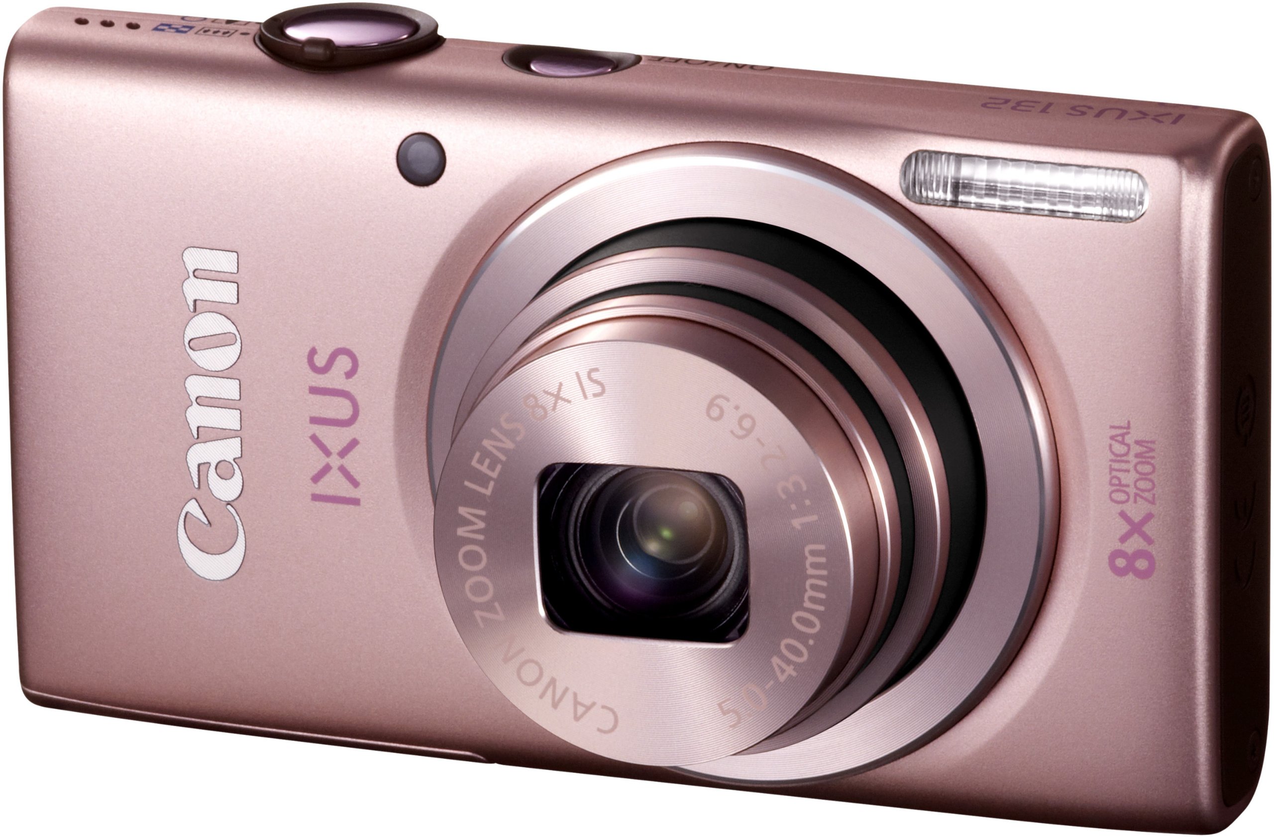 Canon IXUS 132 - Cámara Digital compacta de 16 MP (Pantalla de 2.7", Zoom óptico 8X, estabilizador de Imagen Digital), Color Rosa