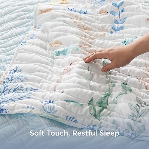 Miniatura 9 de Bedsure - Juego de colcha floral, ropa de cama botánica reversible, 3 piezas, ligera, microfibra suave, con 2 fundas de almohada, para todas las