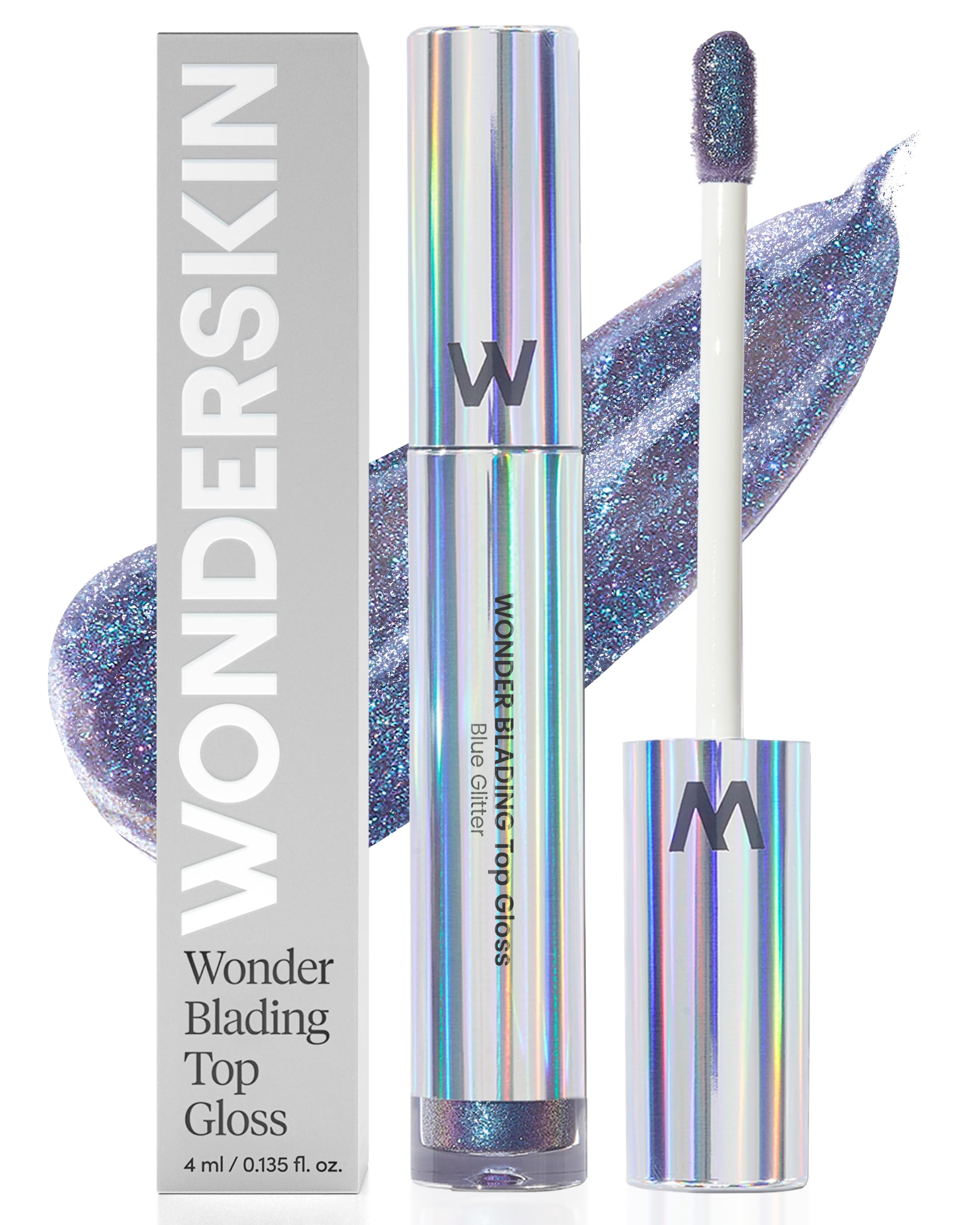 Wonderskin WONDER BLADING Top Gloss - Lip Gloss, No Sticky or Tacky Feel, High Shine Finish, Lip Makeup (Blue)