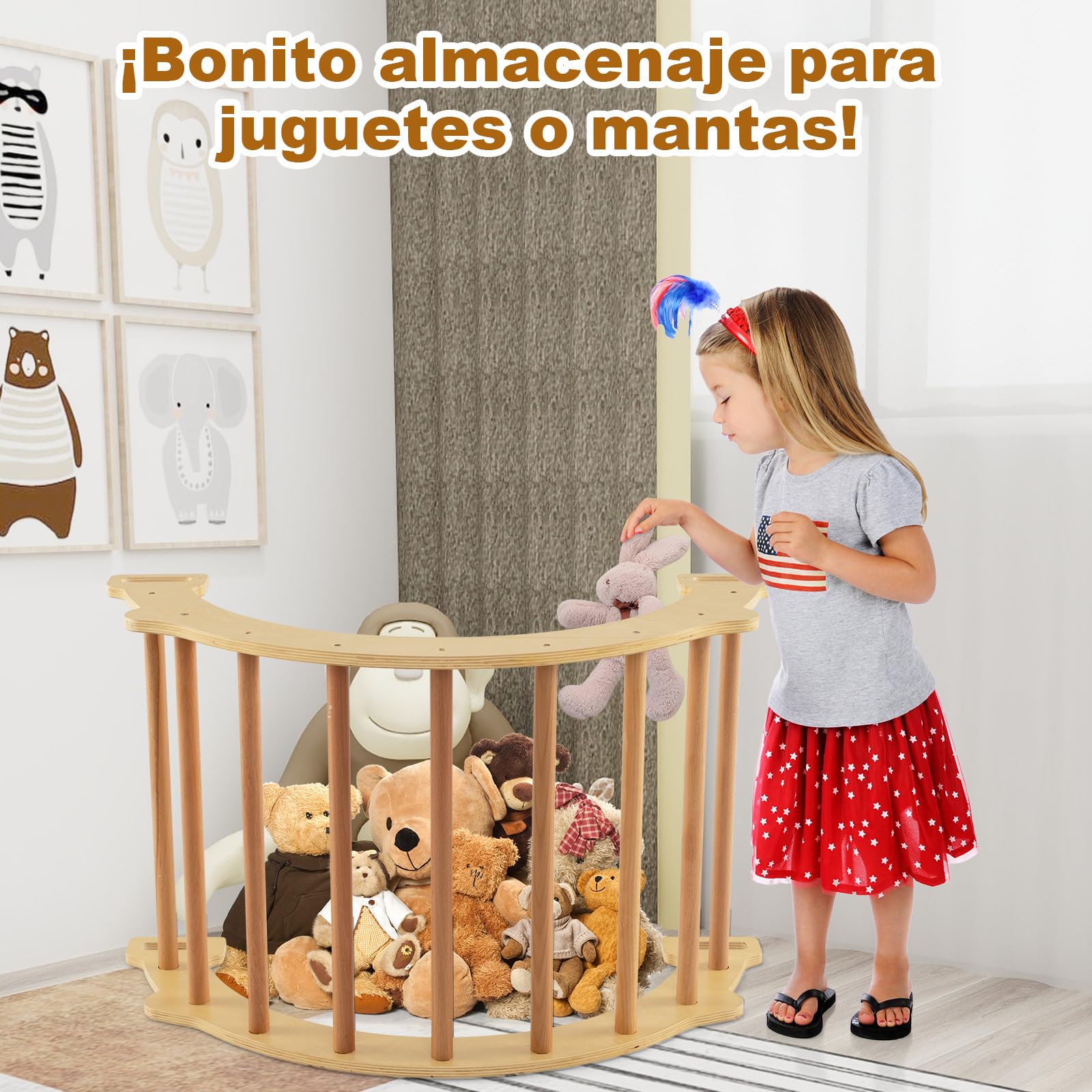 GOPLUS 3 en 1 Triángulo de Escalada para Niños, Arco de Escalada de Doble Cara con Cojín, Arco Montessori con Asideros Convenientes y Diseño Antivolteo, Carga 50KG, para Niños de 1+ Años (Natural)