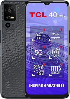 TCL 40 R 5G 16.8 cm (6.6") Hybrid Dual SIM Android 12 USB Type-C 4 GB 128 GB 5000 mAh Black - AMAZON EXCLUSIVE