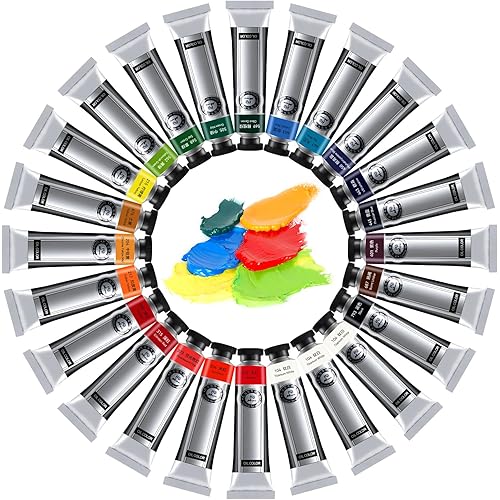 LIGHTWISH Oil Paint Set, Professional Fast-Drying Art Supplies,40ml x 21 Vibrant Colors + 3 Titanium White Tubes, Non-Toxic Great Lastfastness for Artists and Beginners