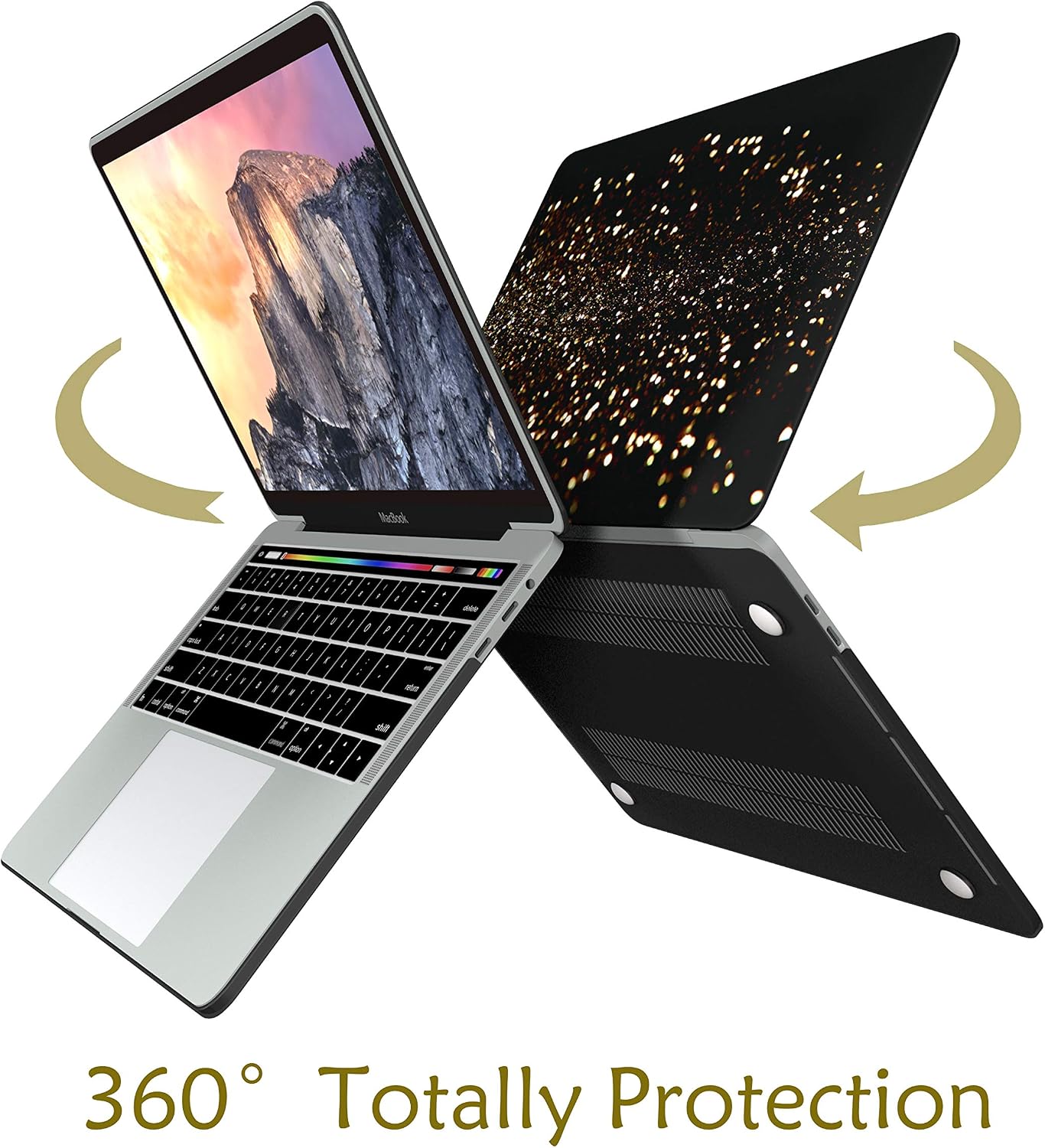 Laptop for MacBook Case 12 Inch 2015-2017, Glitter Fluorescent Mac Retina 12 Inch Cover Case & Keyboard Cover & Screen Protector Only for MacBook 2015/16/17 Model: A1534, Photoelectric Effect