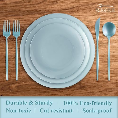 Miniatura 4 de Platos Silver Spoons Party desechables, para ensalada y postre