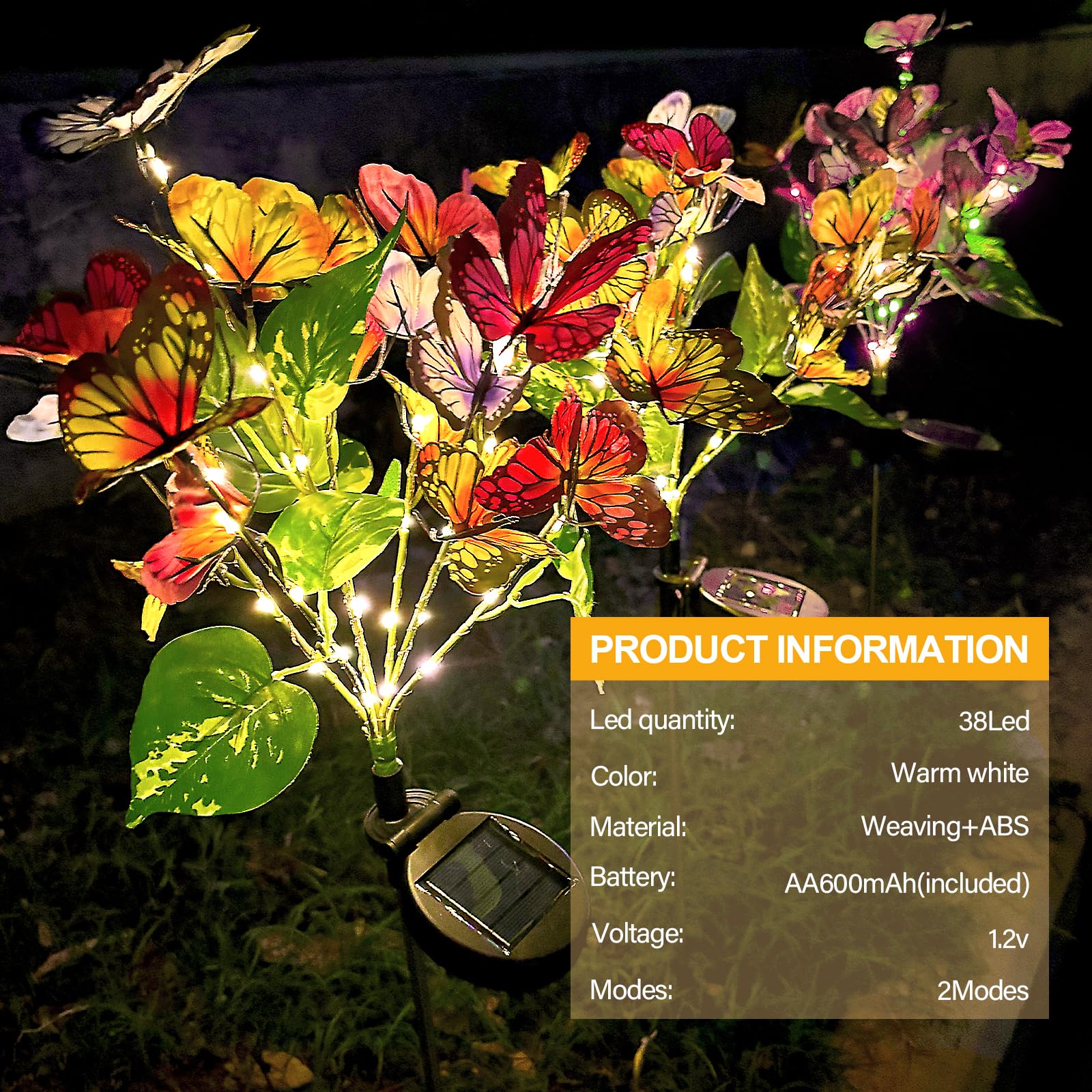 TOTHDATE 2PCS Solar Swaying in Wind Butterfly Lights - Image 3