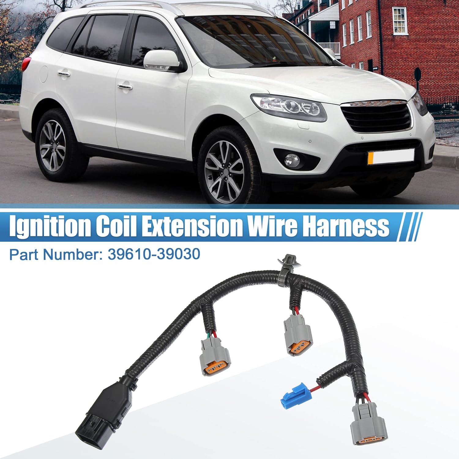 X AUTOHAUX Ignition Coil Wire Harness for Hyundai Santa Fe XG300 XG350 for Kia Amanti 3.5L 2004-2006 39610-39030 Ignition Coil Extension Wire Harness Ignition Coil Pigtail Connector End