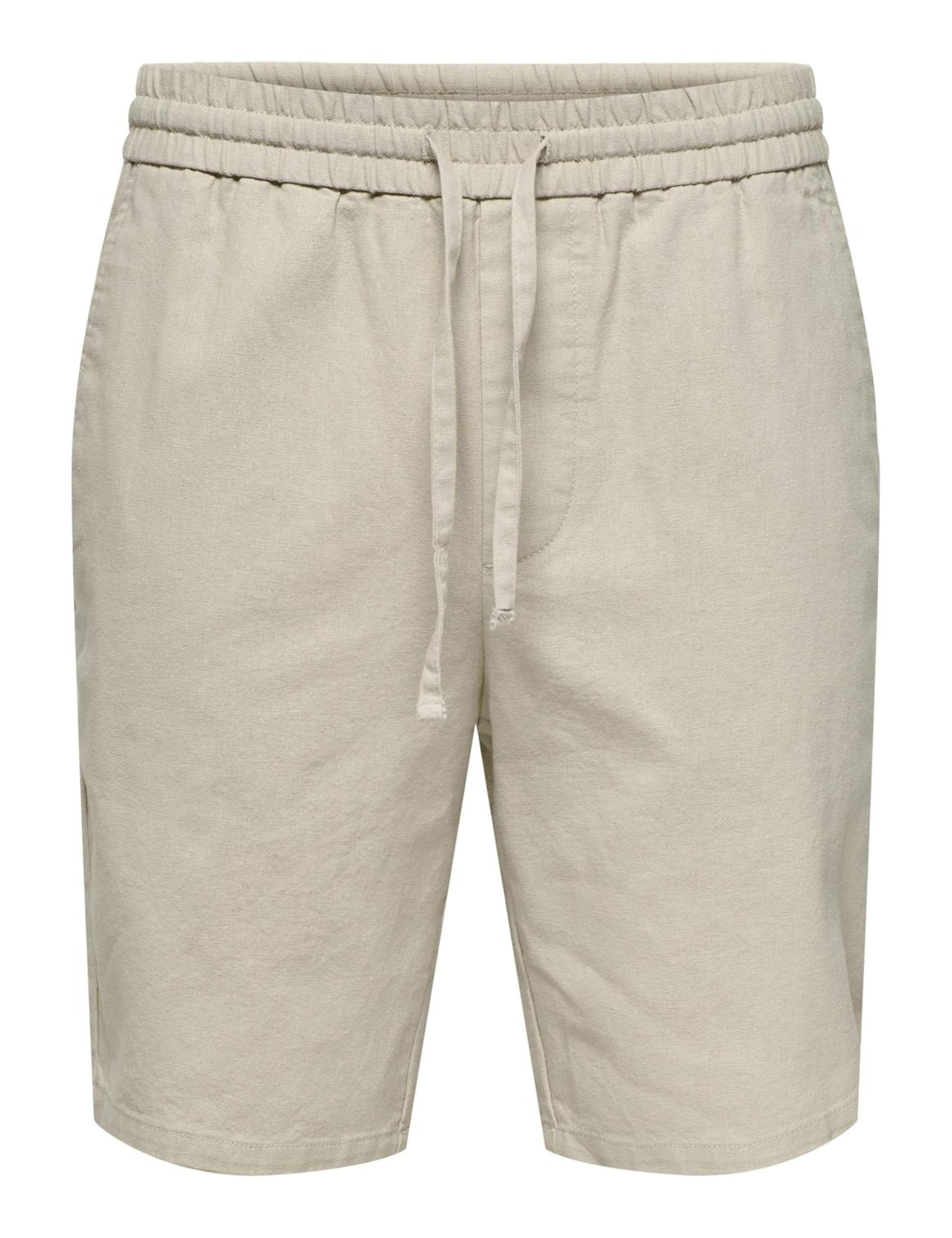 Only & Sons Male Shorts ONSLINUS Normal geschnitten Leinen Shorts