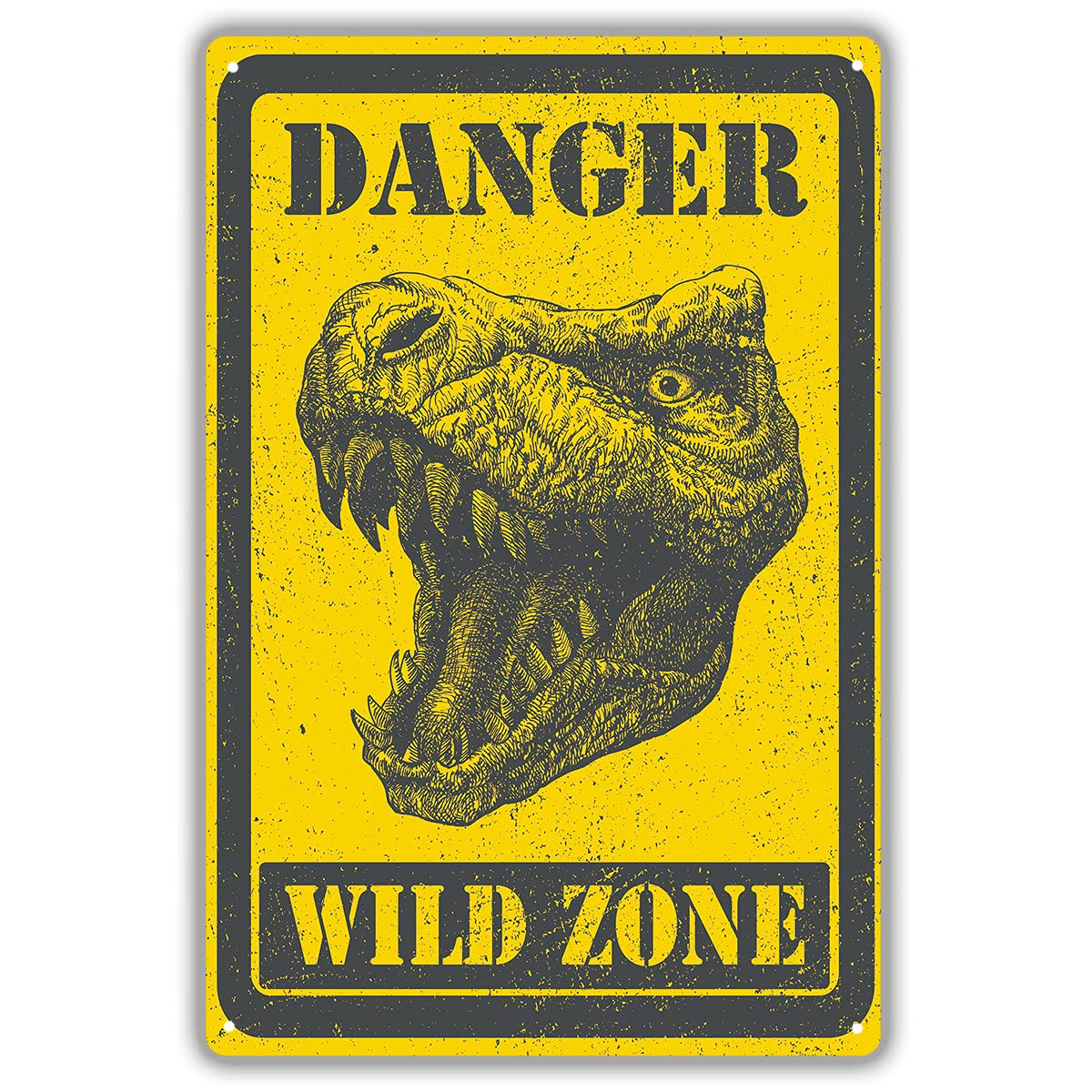Photo 1 of 2-Funny Warning Metal Sign, "Danger..Wild Zone" Tin Sign, 8x12 Inches