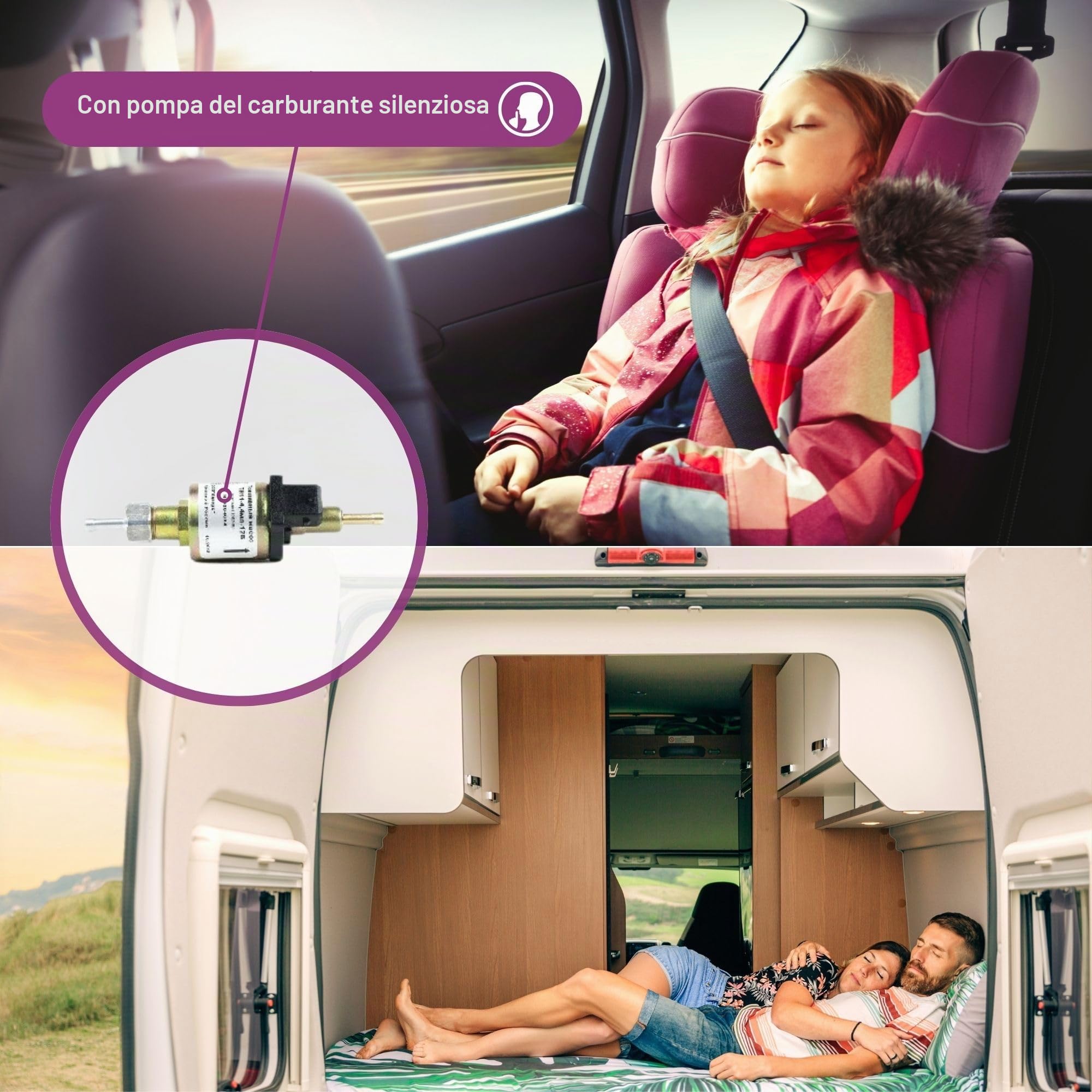 Autoterm Air 2D 2KW 12V Riscaldatore autonomo diesel ad aria con LED – Unità di controllo Comfort Control e pompa del carburante silenziosa per camper, campervan, auto, veicoli, automobili, camion