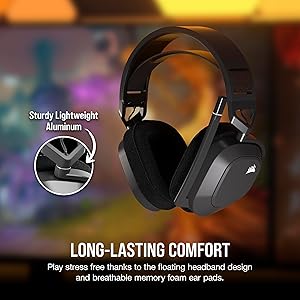 Corsair HS80 MAX Wireless Multiplatform Gaming Headset with Bluetooth Dolby Atmos Broadcast Quality Microphone iCUE Compatible PC, Mac, PS5, PS4, Mobile Steel Gray