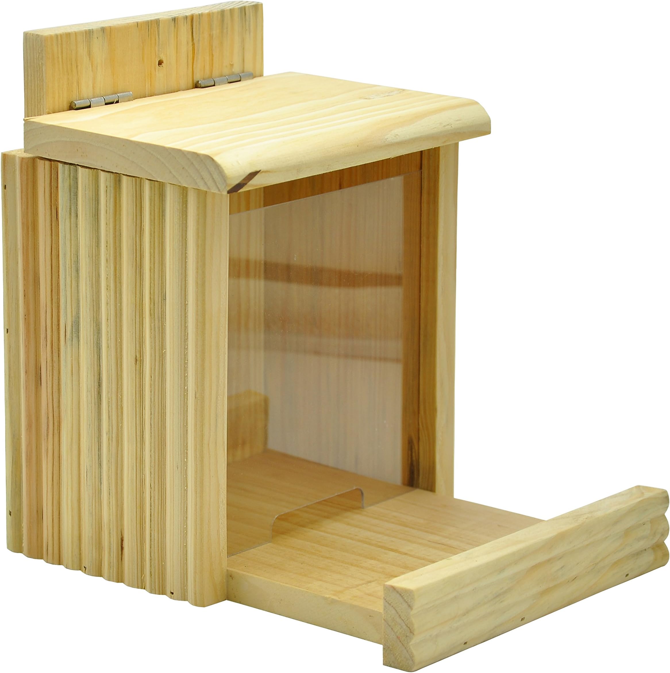 Gardirect Squirrel Snacker Feeder, Squirrel Munch Box Feeder (7" x 9" x 9", Pine)