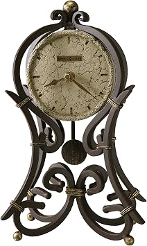 Howard Miller Vercelli Accent Mantel Clock 635-141   Vintage Wrought-Iron with Quartz Movement
