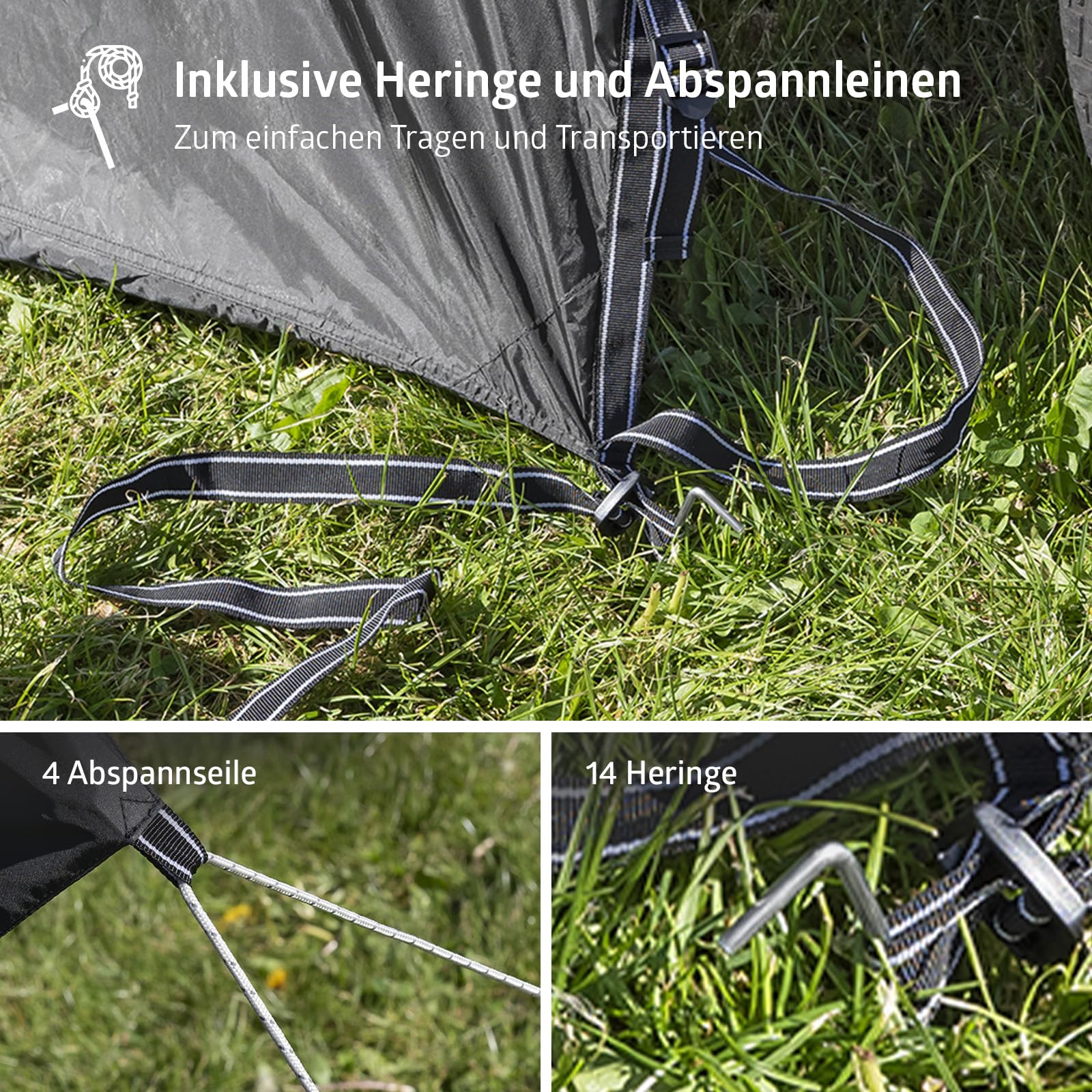 Campout Auto Heckzelt – Heckklappenzelt Camping – 3000 mm Wasserdicht – Zusätzlicher Wohnraum – inkl. Vordachstangen – Anbauhöhe 175–190 cm