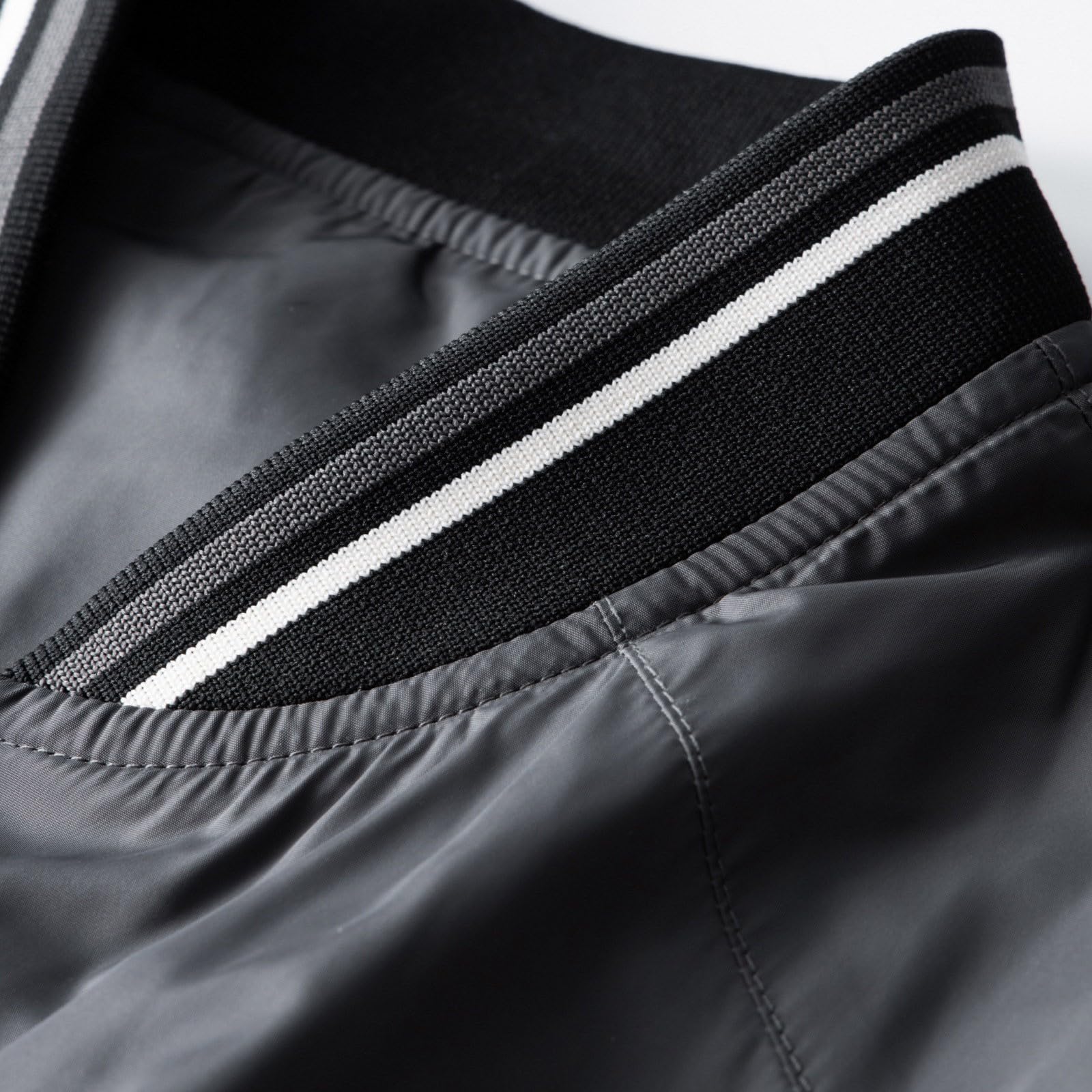 Blouson léger à col montant pour homme - Veste bomber avec poche - Veste de loisirs fine - Veste de sport pour l'extérieur et le printemps - Veste d'été à manches longues