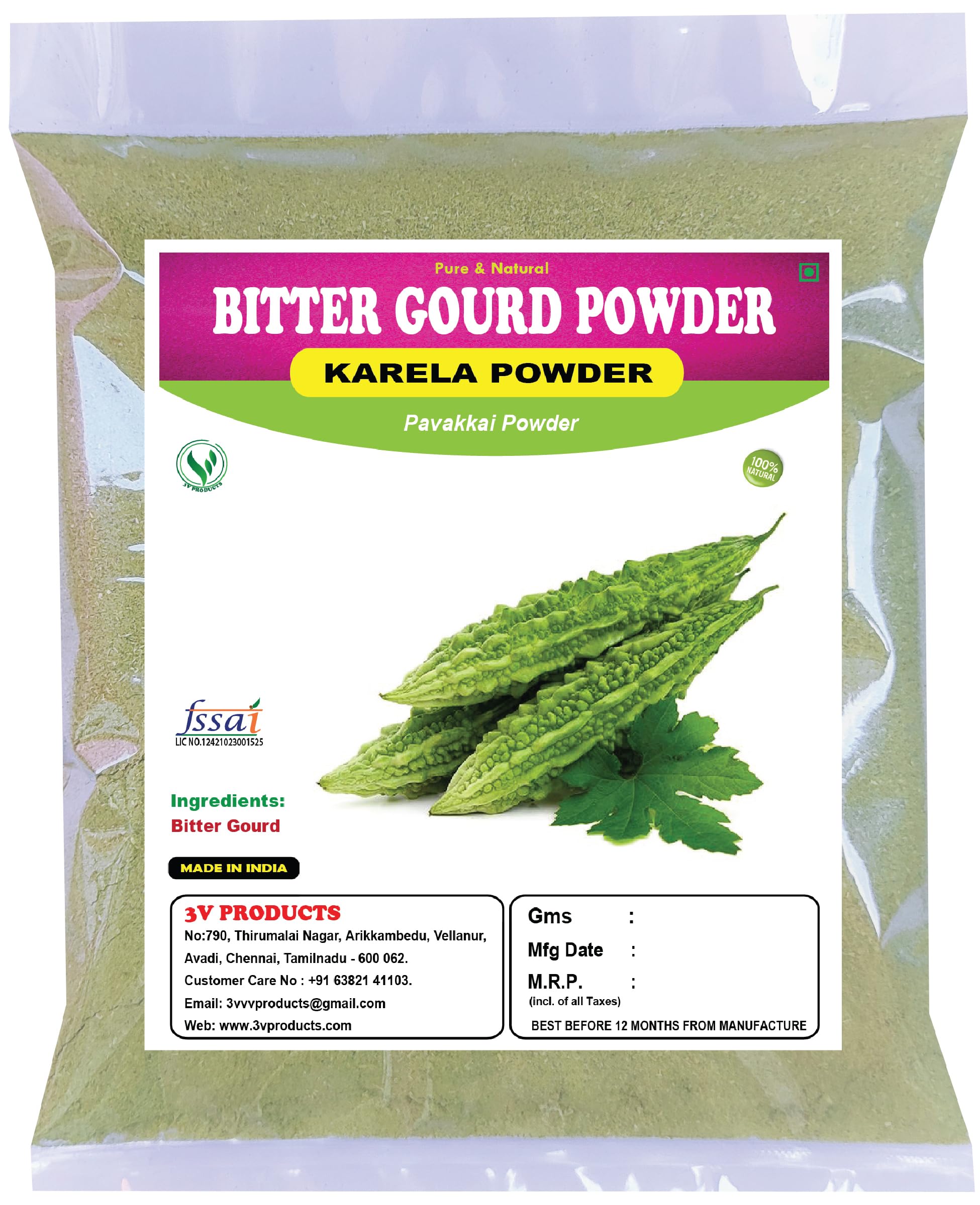 Bitter Gourd Powder 100g | Karela | Momordica Charantia | Pavakkai (B08B8K1R8Z) Amazon Price History, Amazon Price Tracker