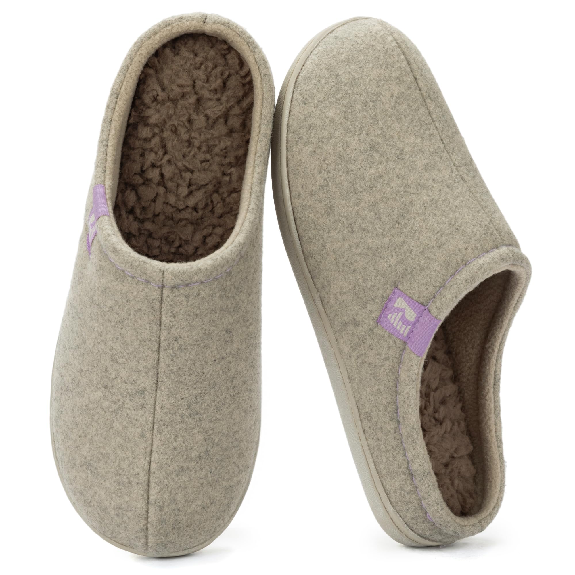 RockDove Damen Hausschuh aus Filz im Clog Stil robust rutschhemmend für den Innenbereich
