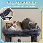 Hey-brother Cat Tree Tower, Scratching Posts with Big Platform, 2 Condos, Spacious Hammock, Cozy Basket, Sisal Board for Indoor Large Adults, 50 Inches Progressive Climbing House, Smoky Gray MPJ071G