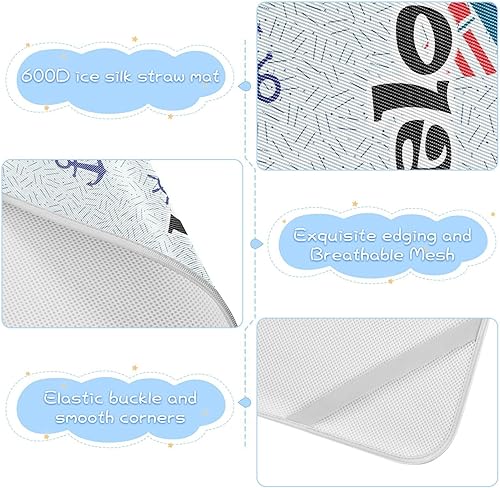 Miniatura 6 de Custom Sailboat Anchor Marine Crib Mattress Protector Pad for Boys Girls Baby Ice Silk Mat Bed Kids Bed & Crib Protection Cooling Mattress Topper
