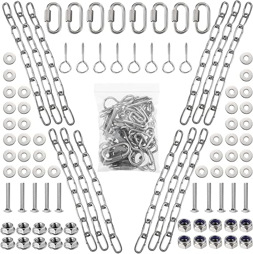 Hicarer Kit completo de montaje de gong de objetivo colgante AR500 38 "acero tiro montaje kit acero blanco suspensión