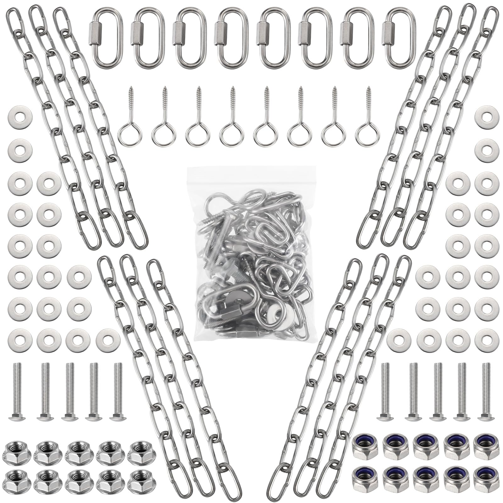 Hicarer Complete Hanging Target Gong Mounting Kit AR500 3/8" Steel Shooting Mounting Kit Steel Target Hanger