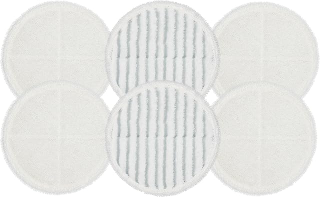 Flintar 2124 Spinwave Replacement Mop Pads for Bissell Bissel Spinwave Hard Floor Cleaner Powered Rotating Mop 2039 Series, 2307, 2315A, Part # 2124 (6 - Pack (4 Soft Pads + 2 Scrubby Pads))