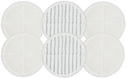 Flintar 2124 Spinwave Mop Pads for Bissell Bissel Spinwave Hard Floor Cleaner Powered Rotating Mop 2039 Series, 2307, 2315A, Part # 2124 (6 - Pack (4 Soft Pads + 2 Scrubby Pads))