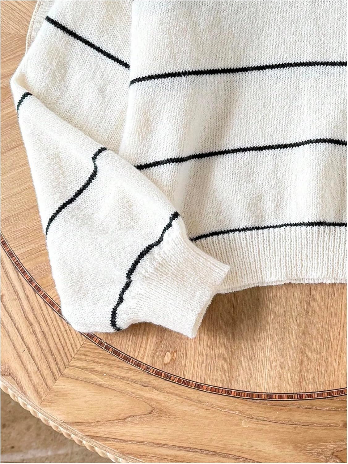 Girl's Striped Pullover Sweaters Crew Neck Long Sleeve Sweater Casual Knit Tops - Image 4