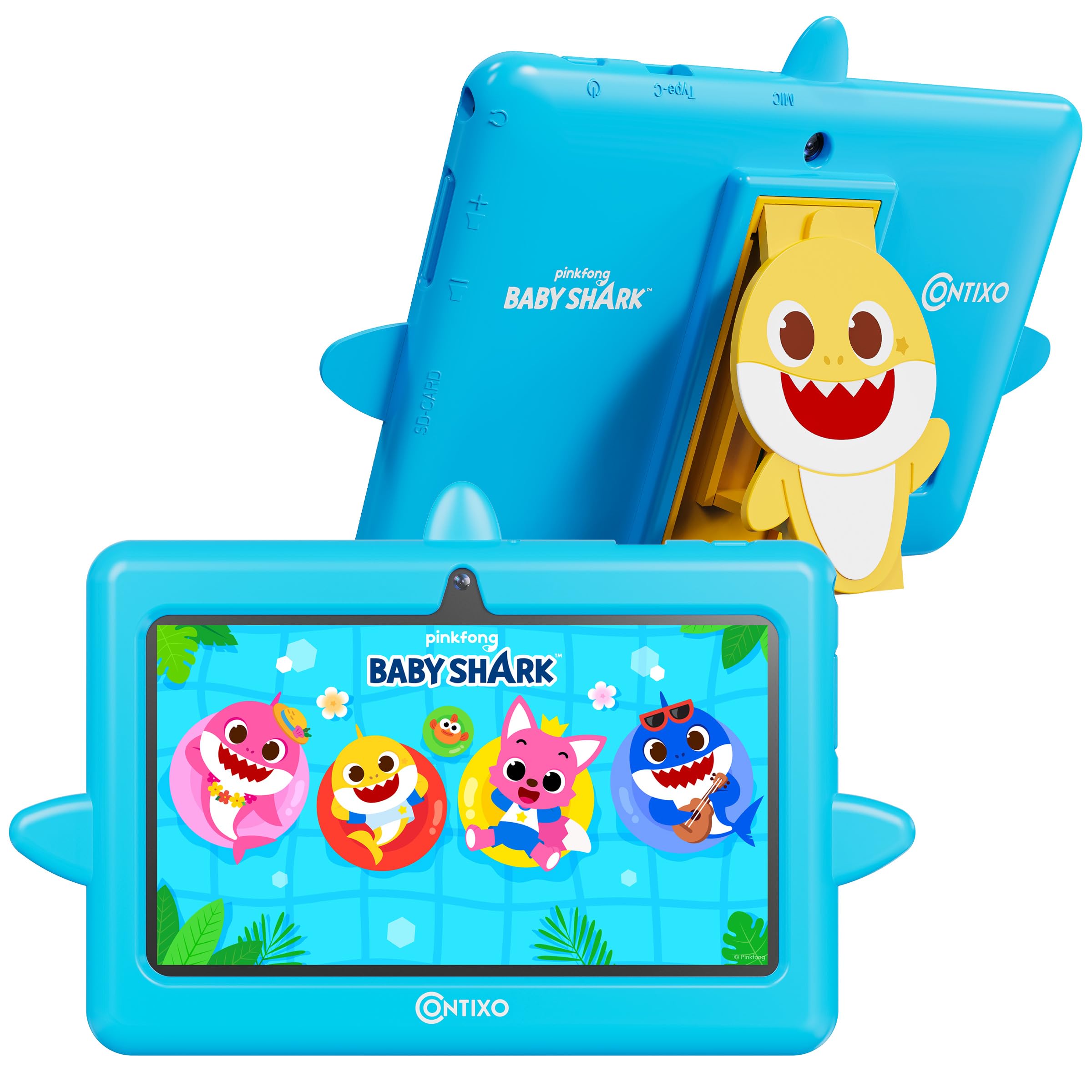Contixo Pinkfong Baby Shark A8 7” Kids Tablet Android 16, 32GB – Blue