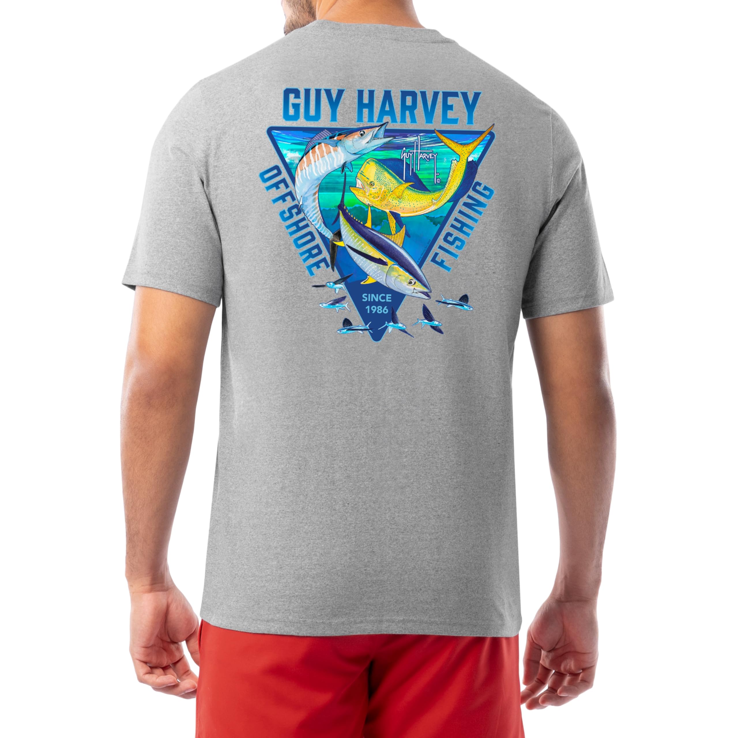 Guy Harvey Men's Palm Silos Short Sleeve T-Shirt