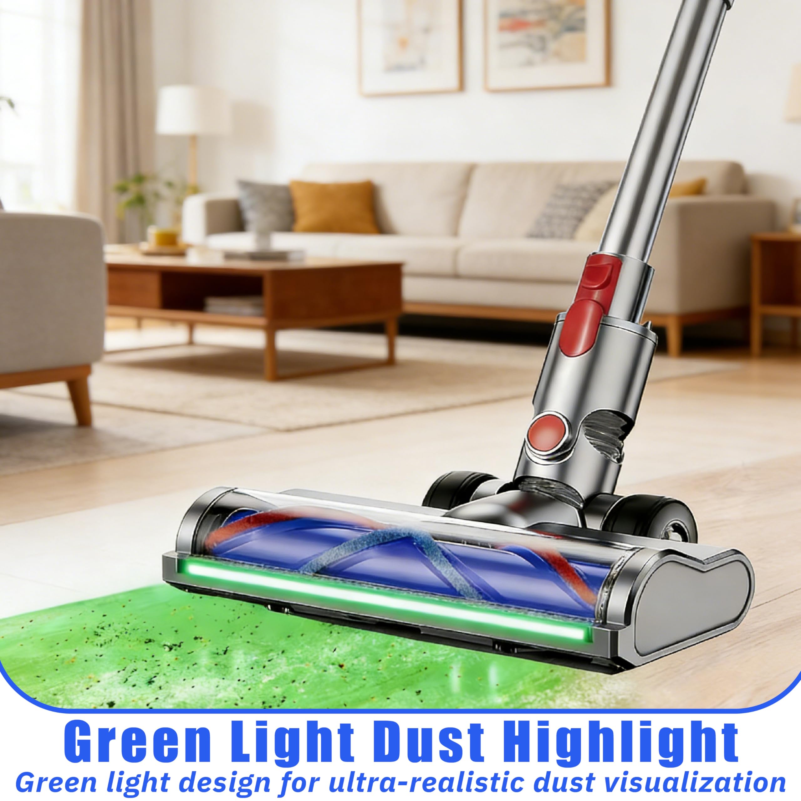 Brosse de remplacement compatible pour Dyson V11 V15 V10 V8 V7, tête de nettoyage avec détection de poussière, accessoire d’aspirateur pour parquets, sols durs et tapis, nettoyage efficace