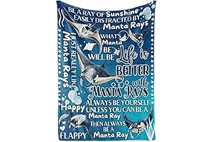Embrace the Ocean's Grace with Our Manta Ray Flannel Blanket