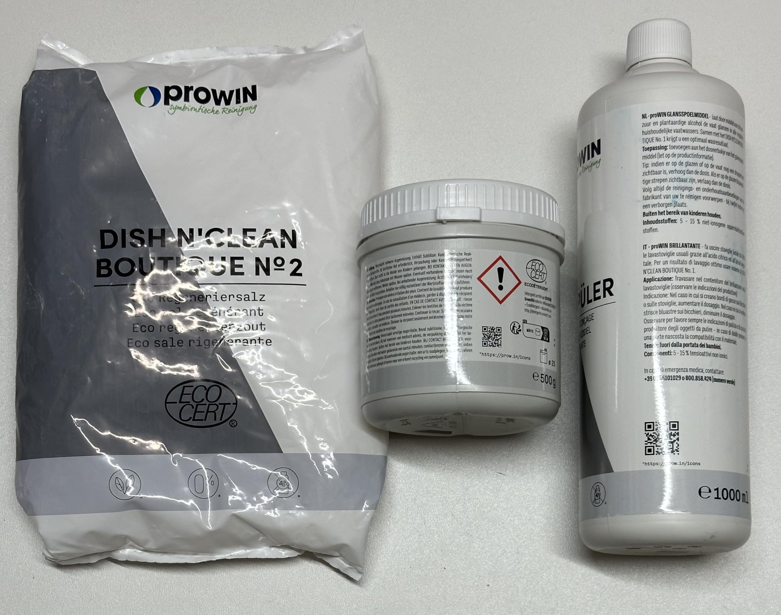 prowin Geschirrspülmaschinen-Set mit Pulver, Salz und Klarspüler
