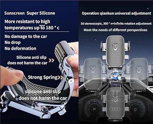 Miniatura 5 de Synchgadgets Phone Holder,360 Dashboard Phone Holder,Multifunctional Dashboard Phone Mount for Car (A*2PCS)