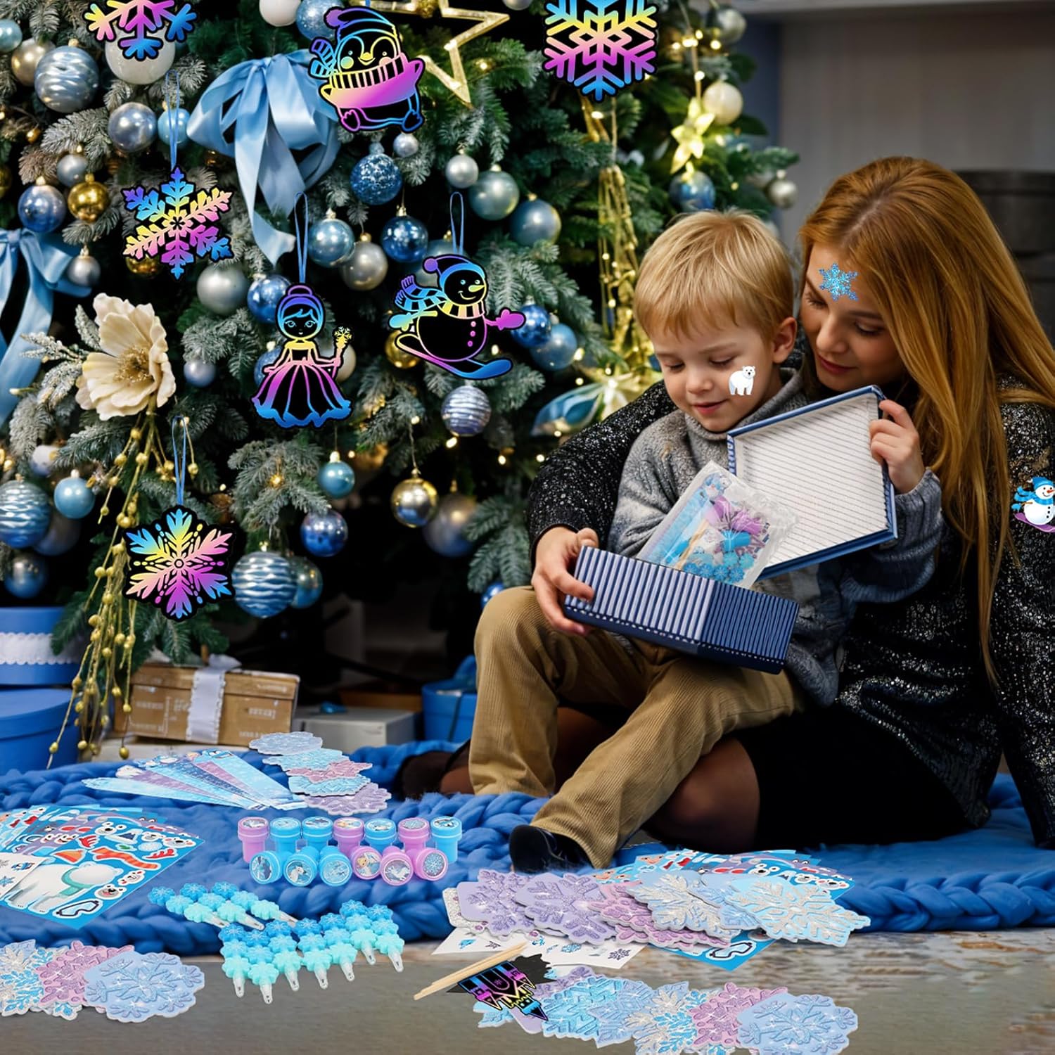 BenLouis 432Pcs Frozen School Stationery Party Favors Winter Snowflake Themed Classroom Gift Reward Prizes Bulk for Students Kids Holiday Frozen Birthday Goodie Bag Stuffers Pinata Filler