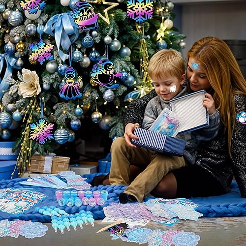 Miniatura 6 de BenLouis 216 piezas de papelería escolar congelada, regalos de fiesta de copo de nieve de invierno, regalo de aula, premios de recompensa a granel