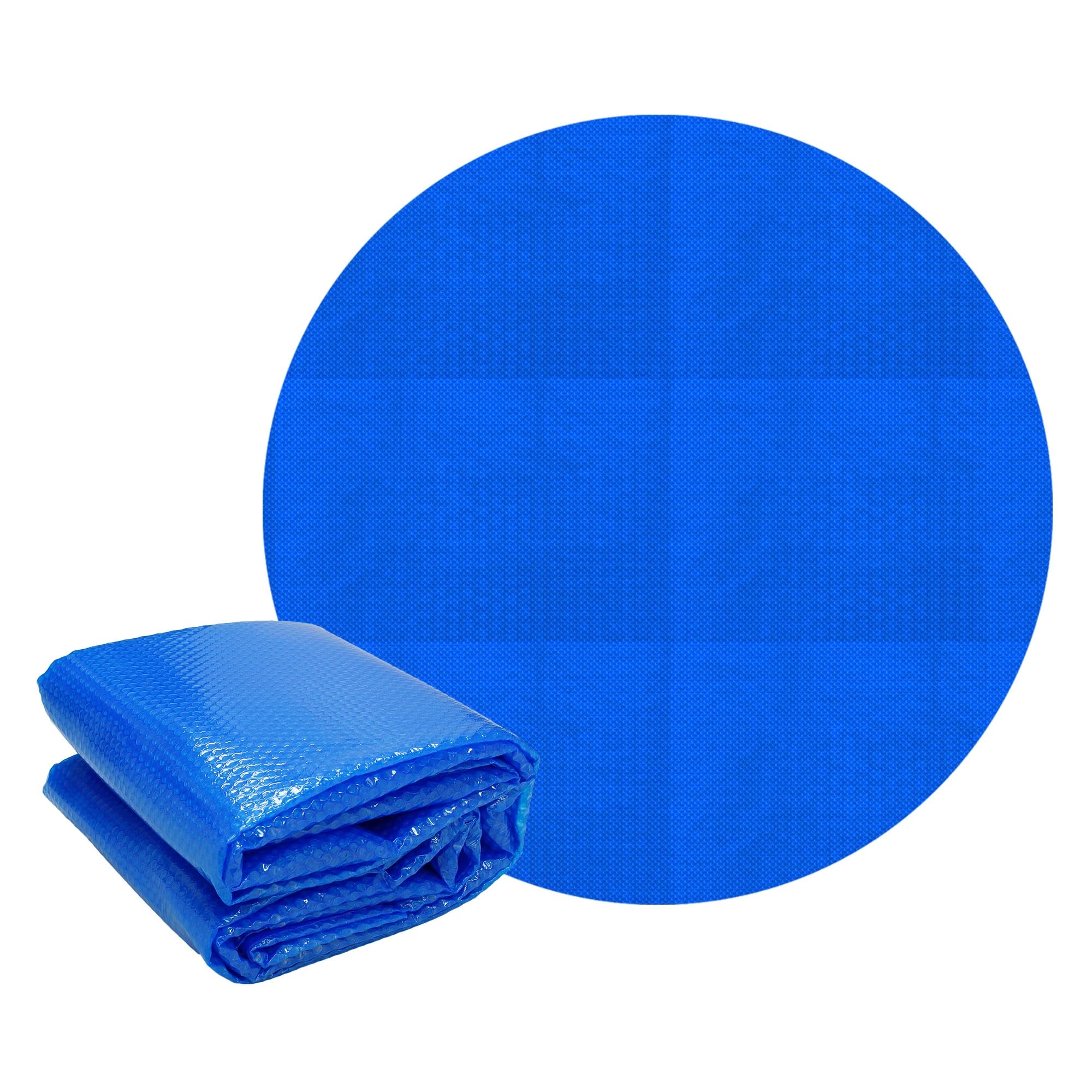 ECD Germany Bâche Solaire de Piscine Ronde Ø 366 cm Bleue, 120µm, Film à Bulles Découpable