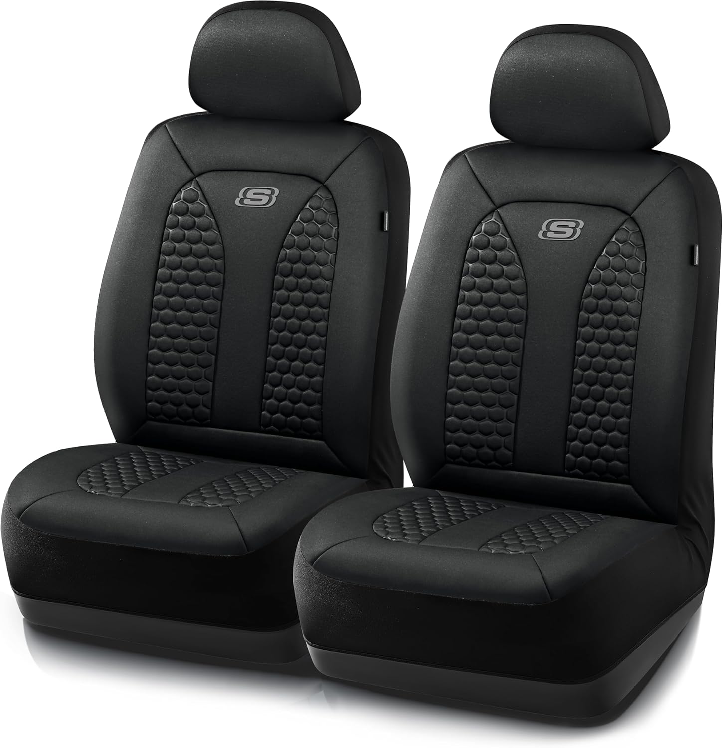 Skechers Memory Foam™ Car Seat Covers, Hexcomb Breathable Thick Seat Covers Black Two Front Seat Covers, Airbag Compatible, Automotive Comfort & Protection for Most Cars,Van,Trucks, SUVs (Black) Skechers Memory Foam™ Car Seat Covers, Hexcomb Breathable Thick Seat Covers Black Two Front Seat Covers, Airbag Compatible, Automotive Comfort & Protection for Most Cars,Van,Trucks, SUVs (Black)