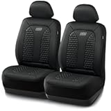 Skechers Memory Foam™ Car Seat Covers&comma; Hexcomb Breathable Thick Seat Covers Black Two Front Seat Covers&comma; Airbag Compatible&comma; Automotive Comfort & Protection for Most Cars&comma;Van&comma;Trucks&comma; SUVs &lpar;Black&rpar;