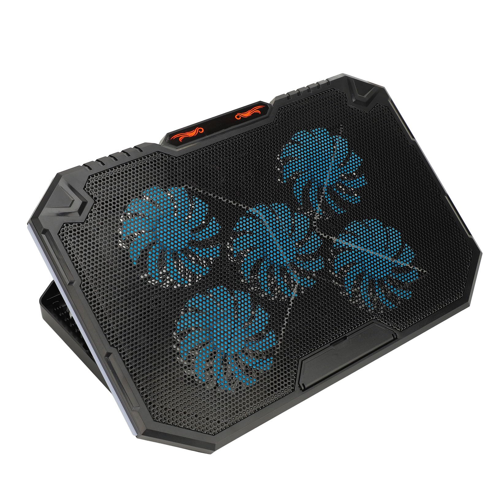 FILFEEL RGB-Laptop-Kühlpad, Ergonomisches RGB-Beleuchtung Laptop-Kühlpad, Stilvoller Notebook-Kühler mit 7 Einstellbaren Höhen, 5 Lüfter für 13-17-Zoll-Laptops, USB-betriebener