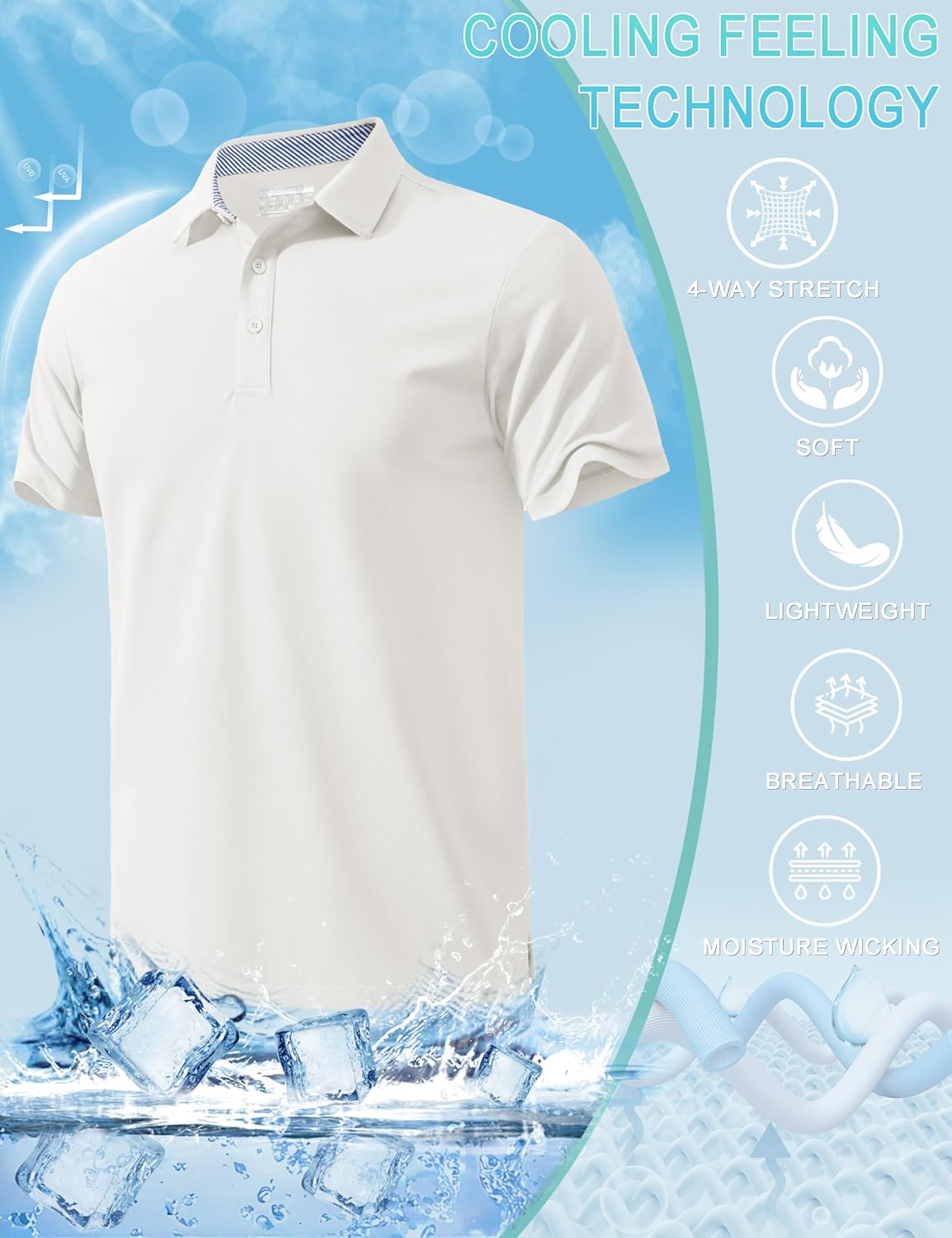 MAGNIVIT Mens Polo Shirts Short Sleeve Athletic Golf Shirts Moisture Wicking 3-Button Casual Cotton Collared Shirt - Image 4