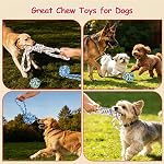 Jouets de corde de chien pour les brochettes agressives,Chiens moyens, Corde de coton lourd, Jouet de chevreuil de chien, Tug de guerre, Toss, Jeux de fetch, Nettoyage des dents, Jouets pour chien pour l'intérieur et l'extérieur, Cadeau pour chien