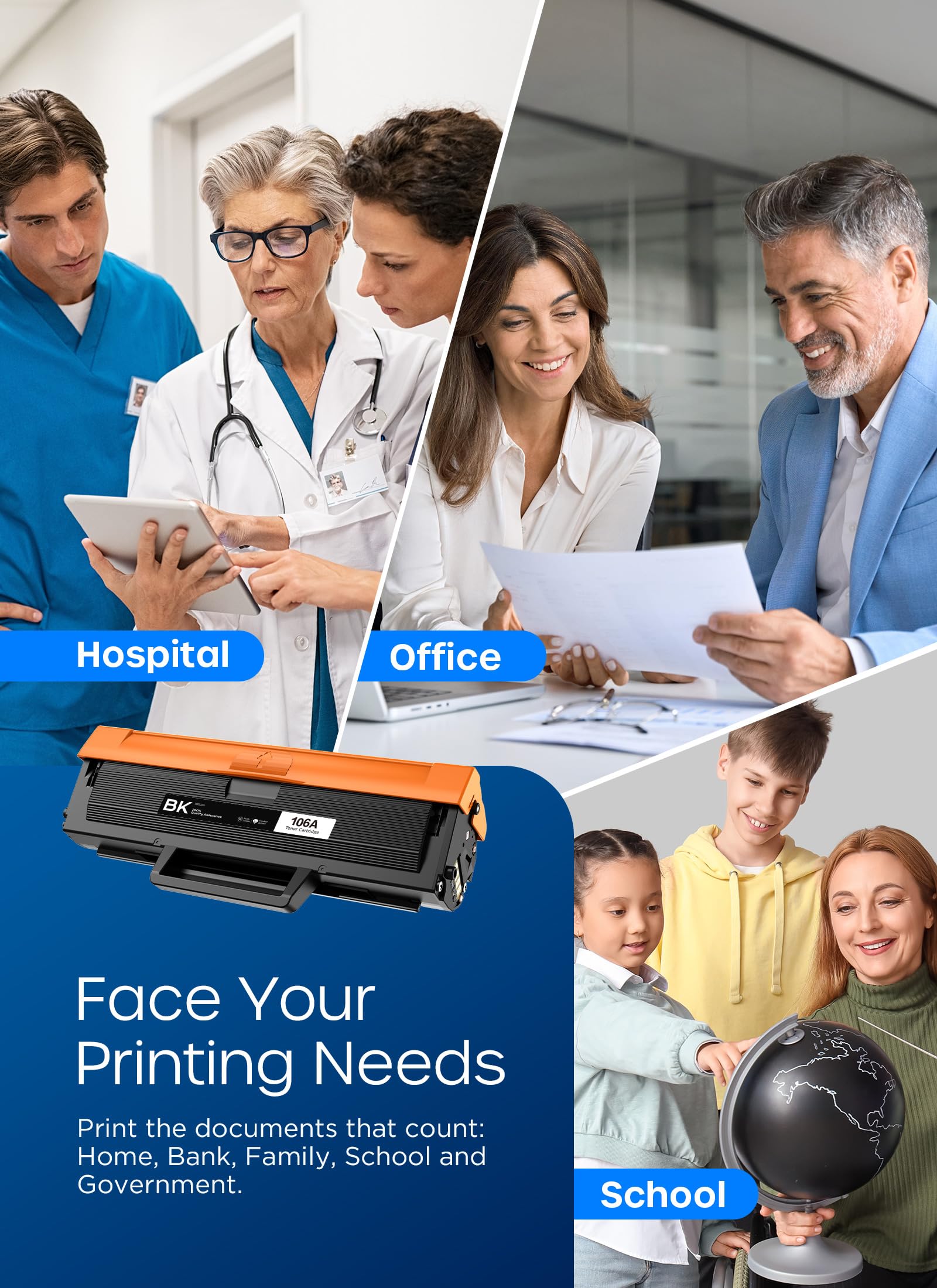 106A zamiennik kompatybilny z tonerem HP 106A W1106A do HP Laser 107a 107r 107w MFP 135a 135r 135w 135wg MFP 137fnw 137fwg (1 czarny)