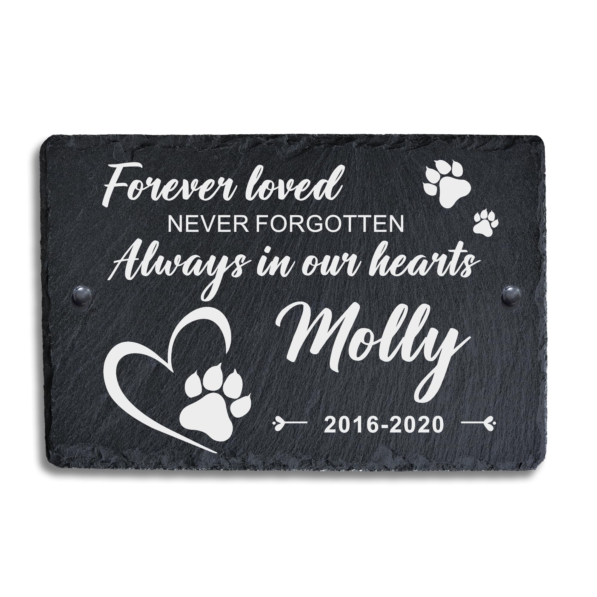 EDSG Pet Memorial Plaque Personalised Pet Memorial Gifts Dog Cat Memorial Gifts UV Printed Pet Memorial Stones Custom Pets Dog Bereavement Gifts Loss Of Pet Gift(Cat)