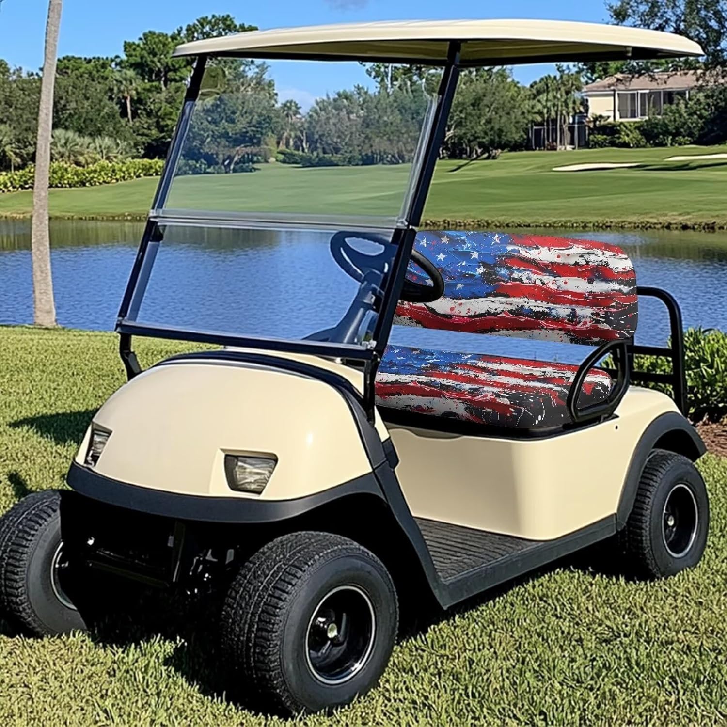 Golf Cart Seat Cover, Washable Golf Cart Seat Towel Blanket Cover 2 Passenger Club Car, Golf Cart Accessories