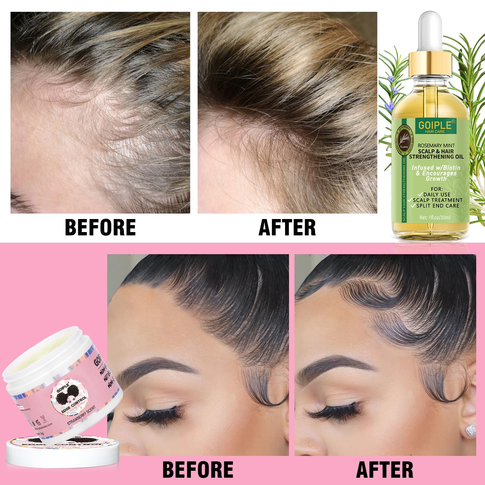 WOZUTUNT ACE - Cera de control de bordes, sin grasa, fuerte sujeción, cera de borde, control de bordes sin astillas, para cabello negro, para fijar la cera de borde para mujeres