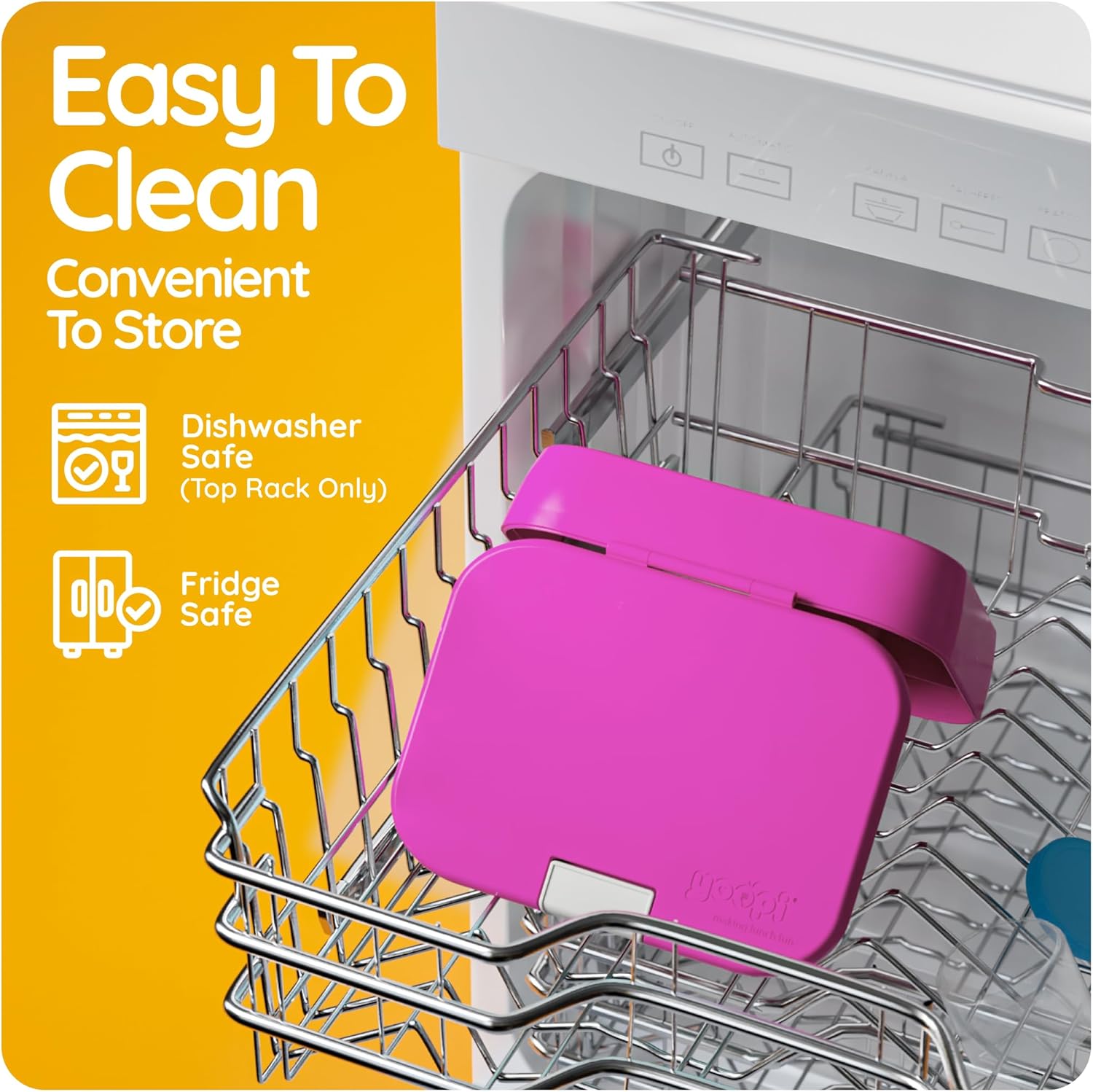 YOOPI Bento Box for Kids, Leak-Proof, BPA-Free School Bento Lunch Box Containers with Compartments. Online Healthy Meal Planning, Durable, Easy-Clean, Eco-Friendly Lunchbox for Boys & Girls (Fuchsia) - Image 5