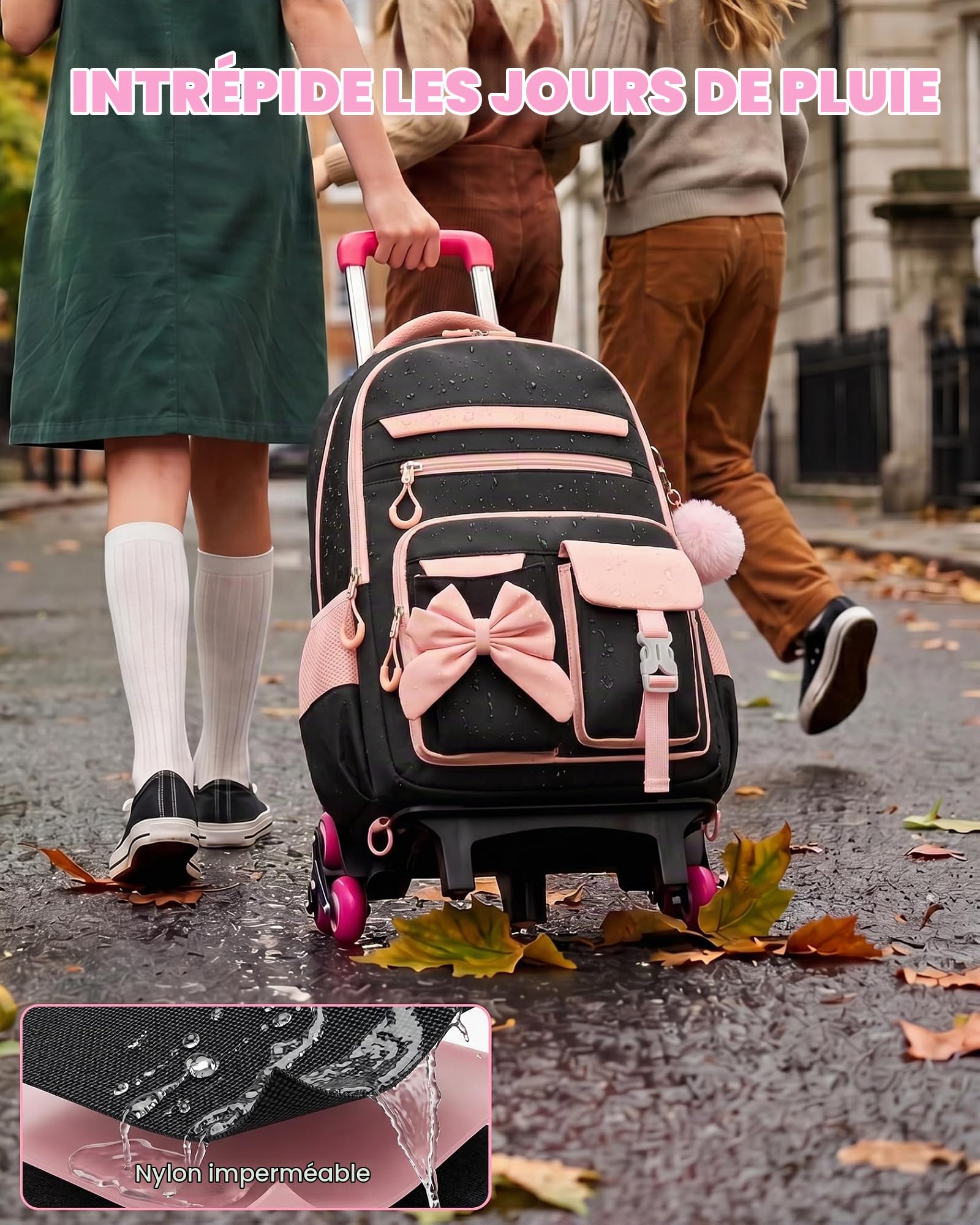 Amythe Cartable Fille à Roulettes Primaire et Secondaire