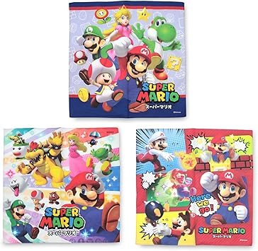 Amazon Co Jp スーパーマリオ 21年度柄 ランチクロス ナフキン 3枚セット 子供 キッズ 男児 ホーム キッチン